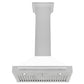 ZLINE 30 in. Convertible Satin Stainless Steel Wall Mount Range Hood with Colored Shell and Stainless Steel Handle (KB4SNX-30)