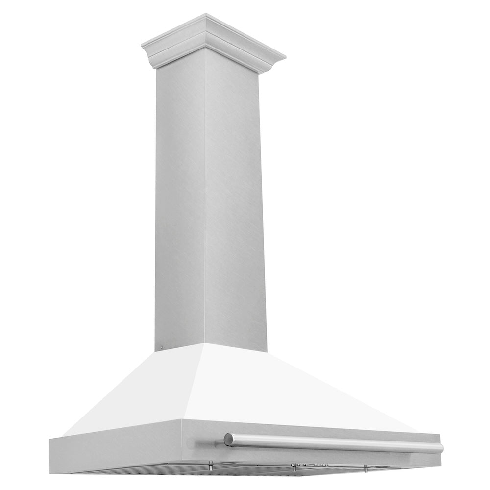 ZLINE 36 in. Convertible Fingerprint Resistant Satin Stainless Steel Range Hood with Colored Shell Options and Stainless Steel Handle (KB4SNX-36)