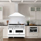 ZLINE 48 in. Convertible Satin Stainless Steel Wall Mount Range Hood with Colored Shell and Stainless Steel Handle (KB4SNX-48)