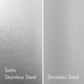 ZLINE Satin Stainless Steel (left) compared with Standard Stainless Steel (right).