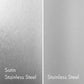 ZLINE Satin Stainless Steel (left) compared with Standard Stainless Steel (right).
