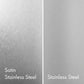 ZLINE Satin Stainless Steel (left) compared with Standard Stainless Steel (right).
