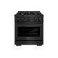 ZLINE 30 in. 4.2 cu. ft. Select Gas Range with Convection Gas Oven in Black Stainless Steel with 4 Brass Burners, Open Box-Great Condition