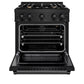 ZLINE 30 in. 4.2 cu. ft. Select Gas Range with Convection Gas Oven in Black Stainless Steel with 4 Brass Burners, Open Box-Great Condition