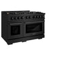 ZLINE 48 in. 6.7 cu. ft. Select Double Oven Gas Range in Black Stainless Steel with 8 Brass Burners, Open Box-Great Condition