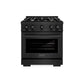 ZLINE 30 in. 4.2 cu. ft. Select Gas Range with 4 Burner Cooktop and Convection Gas Oven in Black Stainless Steel, Open Box-Great Condition