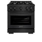ZLINE 30 in. 4.2 cu. ft. Select Gas Range with 4 Burner Cooktop and Convection Gas Oven in Black Stainless Steel, Open Box-Great Condition