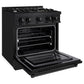 ZLINE 30 in. 4.2 cu. ft. Select Gas Range with 4 Burner Cooktop and Convection Gas Oven in Black Stainless Steel, Open Box-Great Condition
