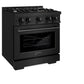 ZLINE 30 in. 4.2 cu. ft. Select Gas Range with 4 Burner Cooktop and Convection Gas Oven in Black Stainless Steel, Open Box-Great Condition