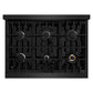 ZLINE 36 in. 5.2 cu. ft. Select Gas Range with 6 Burner Cooktop and Convection Gas Oven in Black Stainless Steel, Open Box-Great Condition