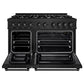 ZLINE 48 in. 6.7 cu. ft. Select Double Oven Gas Range with 8 Burner Cooktop in Black Stainless Steel, Open Box-Great Condition