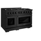 ZLINE 48 in. 6.7 cu. ft. Select Double Oven Gas Range with 8 Burner Cooktop in Black Stainless Steel, Open Box-Great Condition