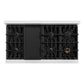 ZLINE 48 in. 6.7 cu. ft. Select Double Oven Dual Fuel Range with 8 Burner Gas Cooktop in Satin Stainless Steel with Black Matte Doors, Open Box-Great Condition