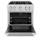 ZLINE 30 in. 4.2 cu. ft. Select Dual Fuel Range with Gas Cooktop and Electric Convection Oven in Satin Stainless Steel with 4 Brass Burners, Open Box-Great Condition