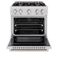 ZLINE 30 in. 4.2 cu. ft. Select Dual Fuel Range with 4 Burner Gas Cooktop and Electric Convection Oven in Satin Stainless Steel, Open Box-Great Condition