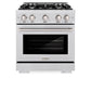 ZLINE 30 in. 4.2 cu. ft. Select Dual Fuel Range with 4 Burner Gas Cooktop and Electric Convection Oven in Satin Stainless Steel, Open Box-Great Condition