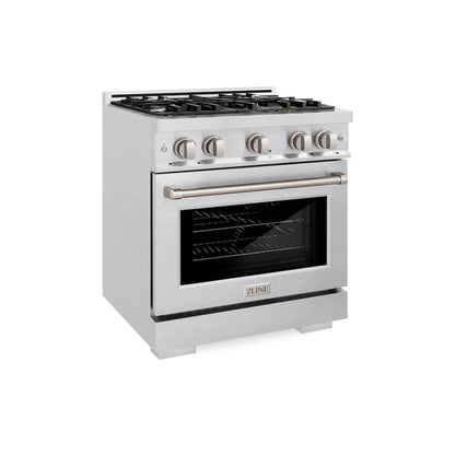 ZLINE 30 in. 4.2 cu. ft. Select Dual Fuel Range with 4 Burner Gas Cooktop and Electric Convection Oven in Satin Stainless Steel, Open Box-Great Condition