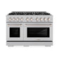 ZLINE 48 in. 6.7 cu. ft. Select Double Oven Dual Fuel Range with 8 Burner Gas Cooktop in Satin Stainless Steel, Open Box-Great Condition