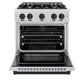 ZLINE Autograph Edition 30 in. 4.2 cu. ft. Select Dual Fuel Range with 4 Burner Gas Cooktop and Electric Convection Oven in Satin Stainless Steel with Matte Black Accents, Open Box-Great Condition