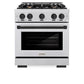 ZLINE Autograph Edition 30 in. 4.2 cu. ft. Select Dual Fuel Range with 4 Burner Gas Cooktop and Electric Convection Oven in Satin Stainless Steel with Matte Black Accents, Open Box-Great Condition