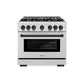 ZLINE Autograph Edition 36 in. 5.2 cu. ft. Select Dual Fuel Range with 6 Burner Gas Cooktop and Electric Convection Oven in Satin Stainless Steel with Matte Black Accents, Open Box-Great Condition