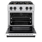 ZLINE Autograph Edition 30 in. 4.2 cu. ft. Select Dual Fuel Range with 4 Burner Gas Cooktop and Electric Convection Oven in Satin Stainless Steel with White Matte Door and Matte Black Accents, Open Box-Great Condition