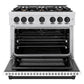ZLINE Autograph Edition 36 in. 5.2 cu. ft. Select Dual Fuel Range with 6 Burner Gas Cooktop and Electric Convection Oven in Satin Stainless Steel with White Matte Door and Matte Black Accents, Open Box-Great Condition