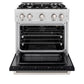 ZLINE 30 in. 4.2 cu. ft. Select Gas Range with 4 Burner Cooktop and Convection Gas Oven in Satin Stainless Steel with Black Matte Door, Open Box-Great Condition