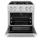 ZLINE 30 in. 4.2 cu. ft. Select Gas Range with Convection Gas Oven in Satin Stainless Steel with 4 Brass Burners, Open Box-Great Condition