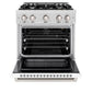 ZLINE 30 in. 4.2 cu. ft. Select Gas Range with 4 Burner Cooktop and Convection Gas Oven in Satin Stainless Steel with White Matte Door, Open Box-Great Condition