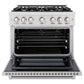 ZLINE 36 in. 5.2 cu. ft. Select Gas Range with 6 Burner Cooktop and Convection Gas Oven in Satin Stainless Steel, Open Box-Great Condition