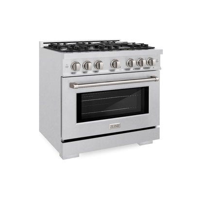 ZLINE 36 in. 5.2 cu. ft. Select Gas Range with 6 Burner Cooktop and Convection Gas Oven in Satin Stainless Steel, Open Box-Great Condition