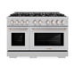 ZLINE 48 in. 6.7 cu. ft. Select Double Oven Gas Range with 8 Burner Cooktop in Satin Stainless Steel, Open Box-Great Condition