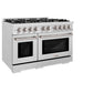 ZLINE 48 in. 6.7 cu. ft. Select Double Oven Gas Range with 8 Burner Cooktop in Satin Stainless Steel, Open Box-Great Condition