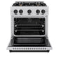 ZLINE Autograph Edition 30 in. 4.2 cu. ft. Select Gas Range with 4 Burner Cooktop and Convection Gas Oven in Satin Stainless Steel and Matte Black Accents, Open Box-Great Condition