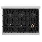 ZLINE 36 in. 5.2 cu. ft. Select Dual Fuel Range with 6 Burner Gas Cooktop and Electric Convection Oven in Stainless Steel with Black Matte Door, Open Box-Great Condition
