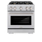 ZLINE 30 in. 4.2 cu. ft. Select Dual Fuel Range with Gas Cooktop and Electric Convection Oven in Stainless Steel with 4 Brass Burners, Open Box-Great Condition