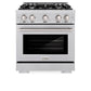 ZLINE 30 in. 4.2 cu. ft. Select Dual Fuel Range with 4 Burner Gas Cooktop and Electric Convection Oven in Stainless Steel, Open Box-Great Condition