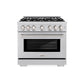 ZLINE 36 in. 5.2 cu. ft. Select Dual Fuel Range with 6 Burner Gas Cooktop and Electric Convection Oven in Stainless Steel, Open Box-Great Condition