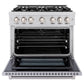 ZLINE 36 in. 5.2 cu. ft. Select Dual Fuel Range with 6 Burner Gas Cooktop and Electric Convection Oven in Stainless Steel, Open Box-Great Condition