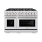 ZLINE 48 in. 6.7 cu. ft. Select Double Oven Dual Fuel Range with 8 Burner Gas Cooktop in Stainless Steel, Open Box-Great Condition