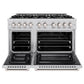 ZLINE 48 in. 6.7 cu. ft. Select Double Oven Dual Fuel Range with 8 Burner Gas Cooktop in Stainless Steel, Open Box-Great Condition