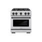 ZLINE Autograph Edition 30 in. 4.2 cu. ft. Select Dual Fuel Range with 4 Burner Gas Cooktop and Electric Convection Oven in Stainless Steel with Matte Black Accents, Open Box-Great Condition