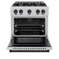 ZLINE Autograph Edition 30 in. 4.2 cu. ft. Select Dual Fuel Range with 4 Burner Gas Cooktop and Electric Convection Oven in Stainless Steel with Matte Black Accents, Open Box-Great Condition