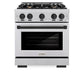 ZLINE Autograph Edition 30 in. 4.2 cu. ft. Select Dual Fuel Range with 4 Burner Gas Cooktop and Electric Convection Oven in Stainless Steel with Matte Black Accents, Open Box-Great Condition