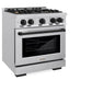 ZLINE Autograph Edition 30 in. 4.2 cu. ft. Select Dual Fuel Range with 4 Burner Gas Cooktop and Electric Convection Oven in Stainless Steel with Matte Black Accents, Open Box-Great Condition