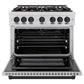 ZLINE Autograph Edition 36 in. 5.2 cu. ft. Select Dual Fuel Range with 6 Burner Gas Cooktop and Electric Convection Oven in Stainless Steel with Matte Black Accents, Open Box-Great Condition