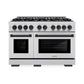 ZLINE Autograph Edition 48 in. 6.7 cu. ft. Select Double Oven Dual Fuel Range with 8 Burner Gas Cooktop in Stainless Steel and Matte Black Accents, Open Box-Great Condition