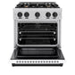 ZLINE Autograph Edition 30 in. 4.2 cu. ft. Select Dual Fuel Range with 4 Burner Gas Cooktop and Electric Convection Oven in Stainless Steel with White Matte Door and Matte Black Accents, Open Box-Great Condition