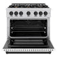 ZLINE Autograph Edition 36 in. 5.2 cu. ft. Select Dual Fuel Range with 6 Burner Gas Cooktop and Electric Convection Oven in Stainless Steel with White Matte Door and Matte Black Accents, Open Box-Great Condition